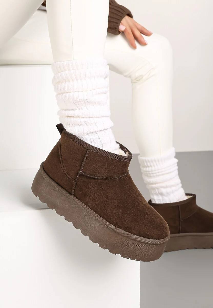 Уги висока платформа (коричневі зі світлим хутром всередині)